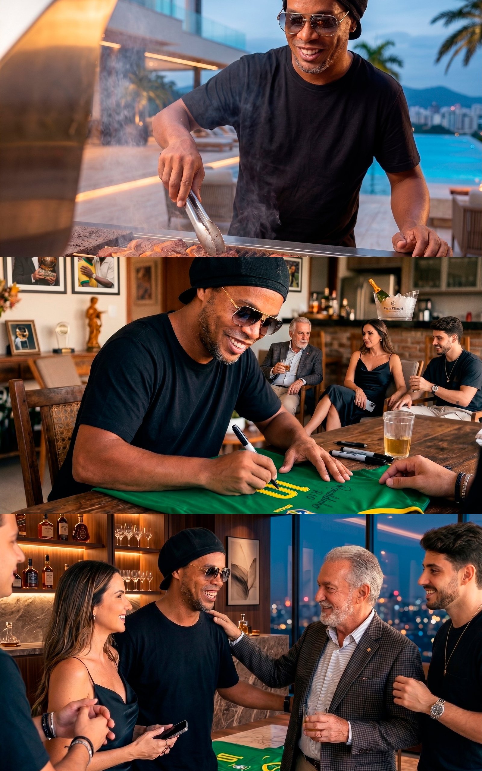 Momentos do evento: churrasco, autógrafos e confraternização com Ronaldinho